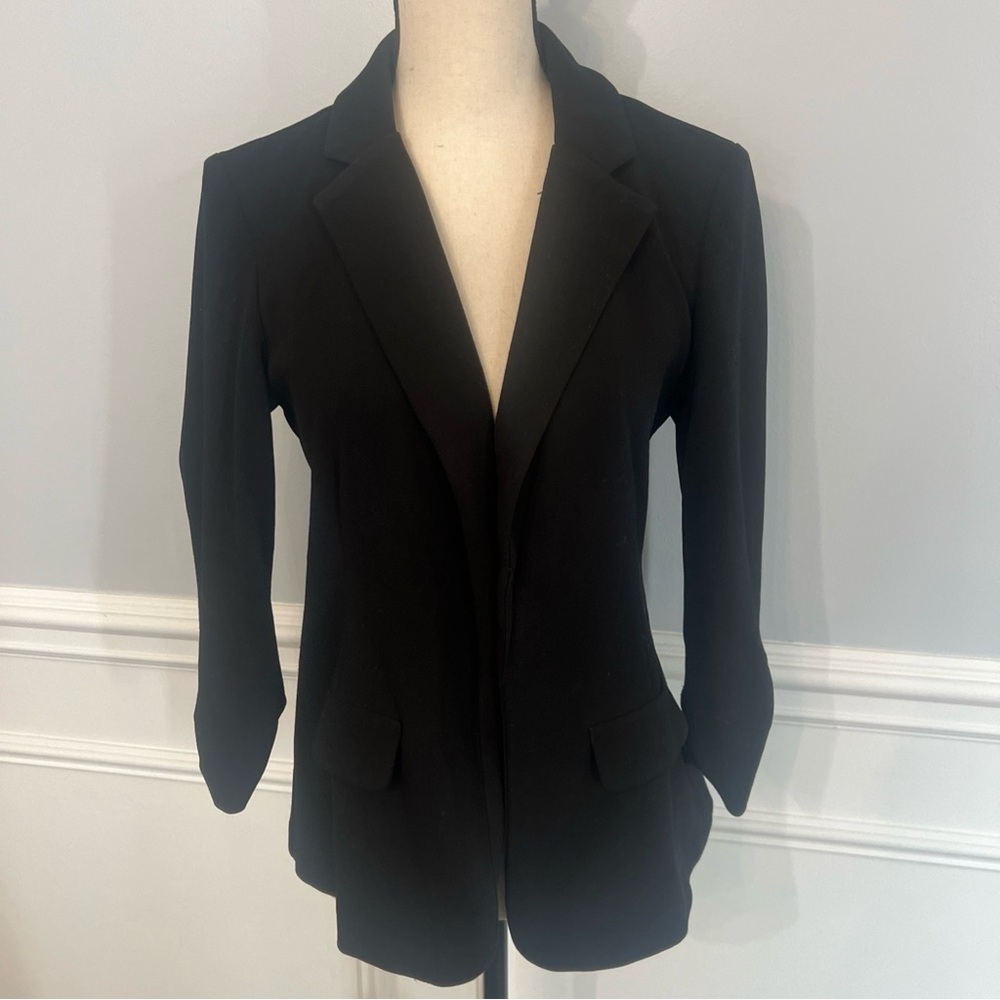 Soho Apparel Ltd. Black Suit Coat Womens 3/4 Length Sleeves Fitted Size Medium